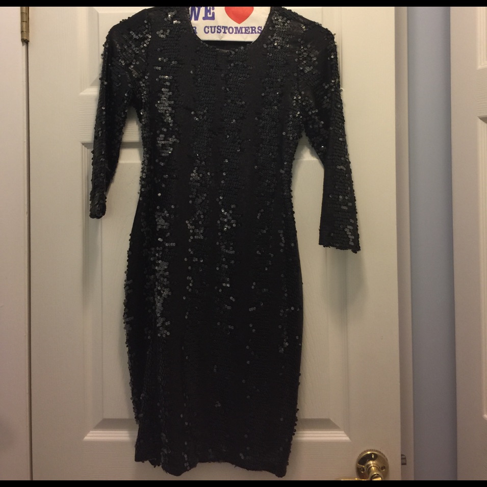 Hunter Bell Black Nikki Dress In Sequins Size 0 — image 3 of 3